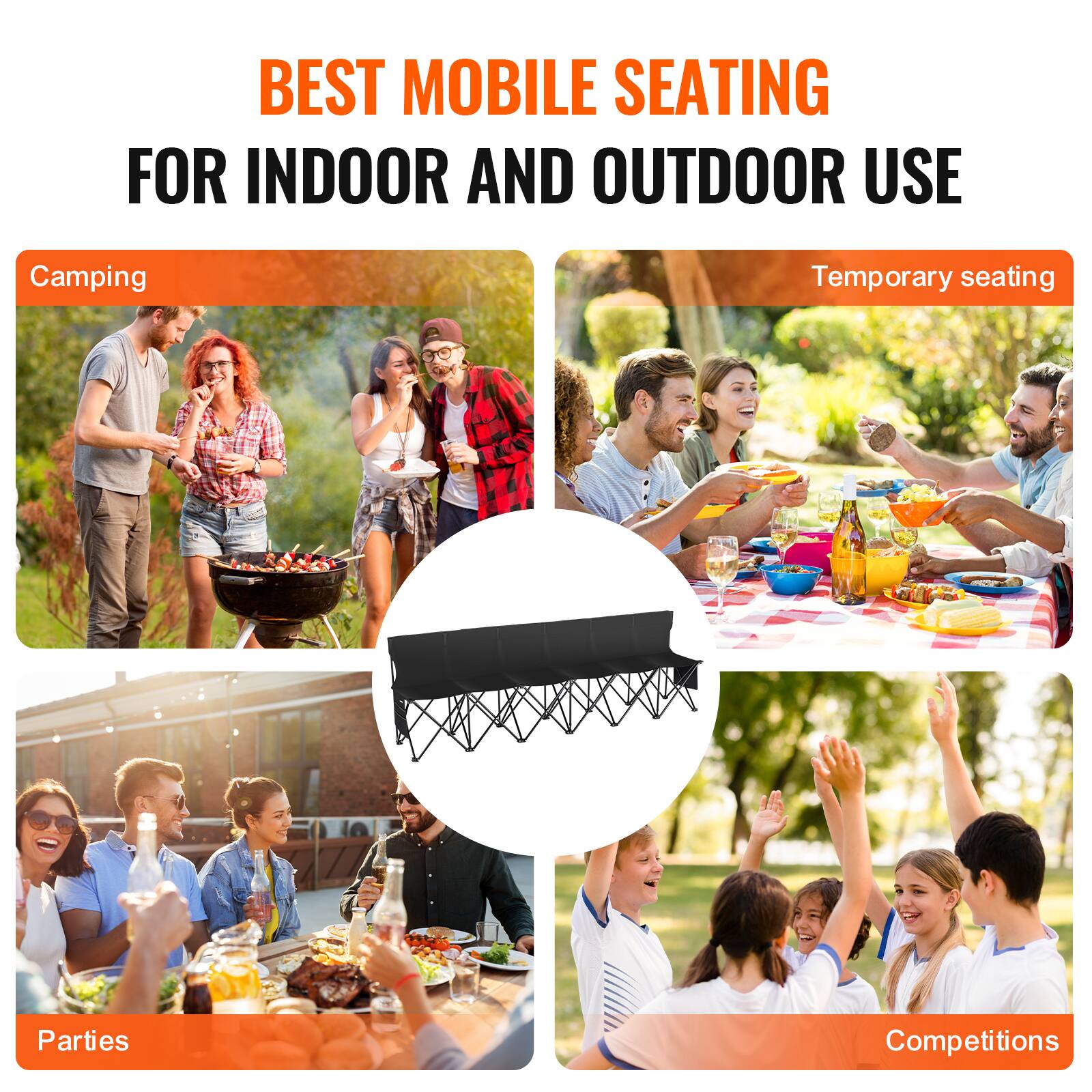BEST MOBILE SEATING  
FOR INDOOR AND OUTDOOR USE

Camping  
Temporary seating  
Parties  
Competitions