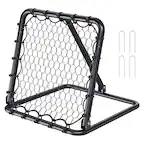 Front. VEVOR - Soccer Rebounder Rebound Net, Kick-Back 34"x34", Portable Football Training Gifts, Fully Adjustable Angles Goal Net - Black.