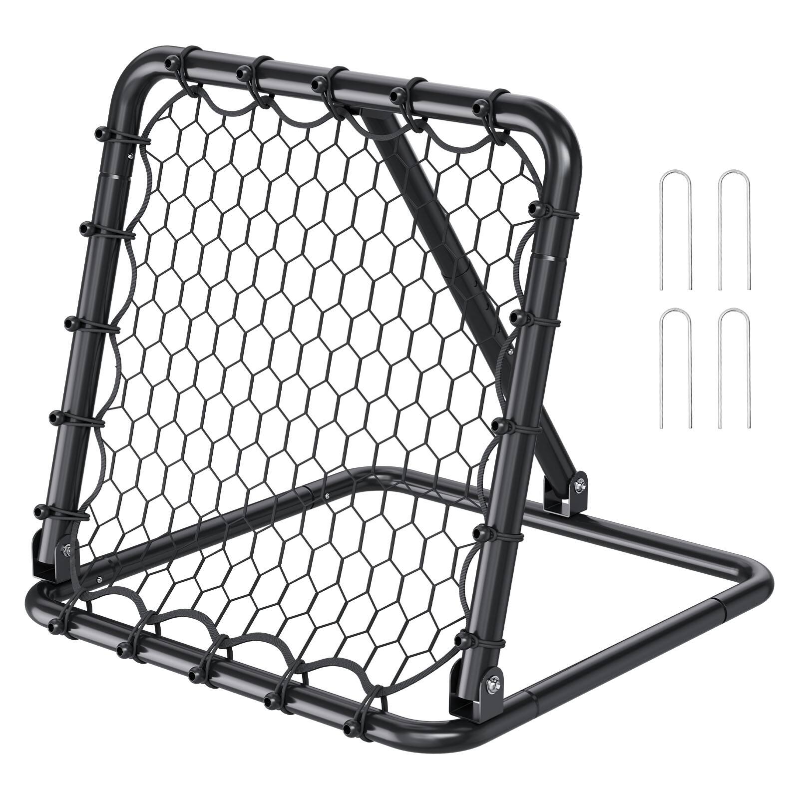 VEVOR - Soccer Rebounder Rebound Net, Kick-Back 34"x34", Portable Football Training Gifts, Fully Adjustable Angles Goal Net - Black