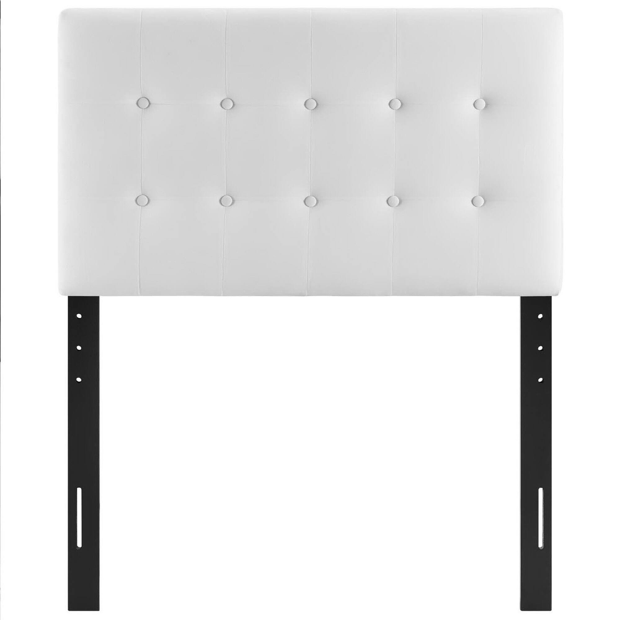 Alt View 1. Modway - Emily Biscuit Tufted Performance Velvet Twin Headboard by Modway - White.