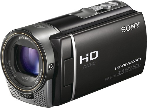 Best Buy: Sony HDR-CX130/B HD Flash Memory Camcorder Black HDR
