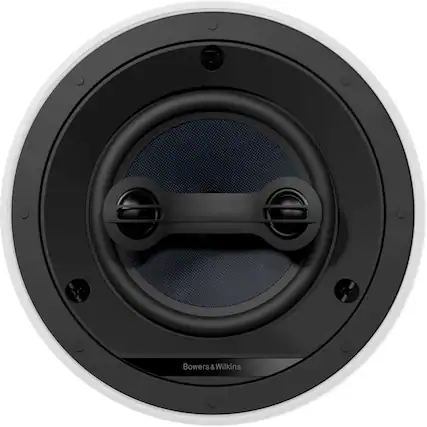 Front. Bowers & Wilkins - CI600 Series 6" Dual Channel Stereo Surround In-Ceiling Speaker w/Aramid Fiber Midbass - (Each) - Paintable White.