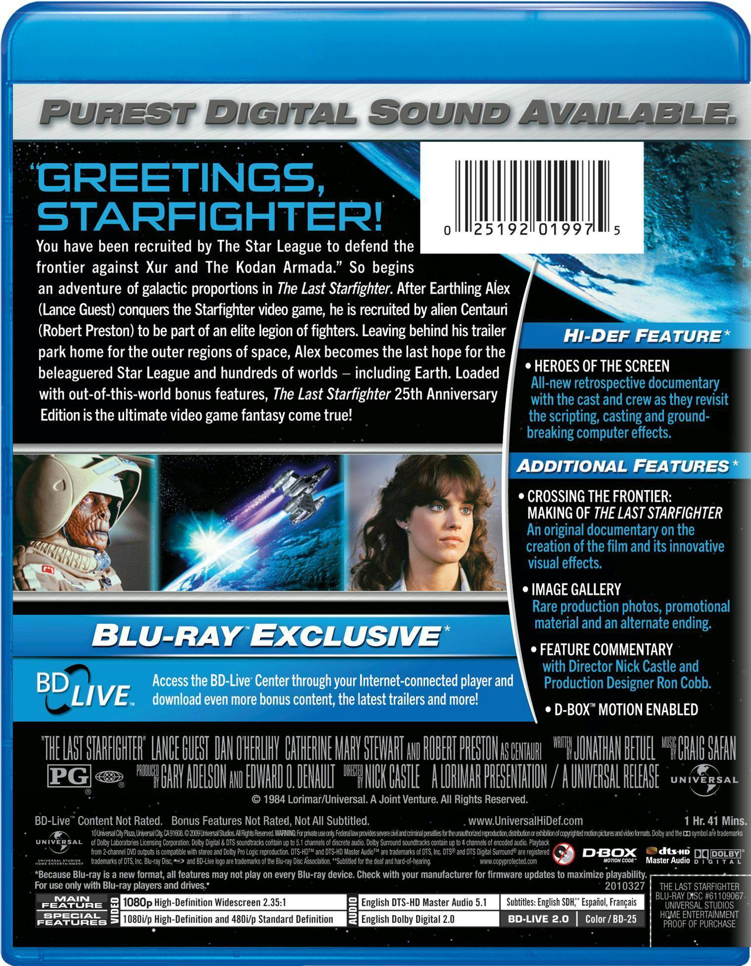 Angle. The Last Starfighter (25th Anniversary Edition) [Blu-ray].