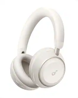 Soundcore - by Anker Space 2 Wireless Bluetoth Noise Cancelling Over-the-Ear Headphones with 50H ANC Playtime and All-Day Comfort - Linen White