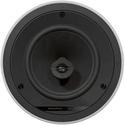 Front. Bowers & Wilkins - 8" 2-Way Round In-Ceiling Speakers (Pair) - White/Black.