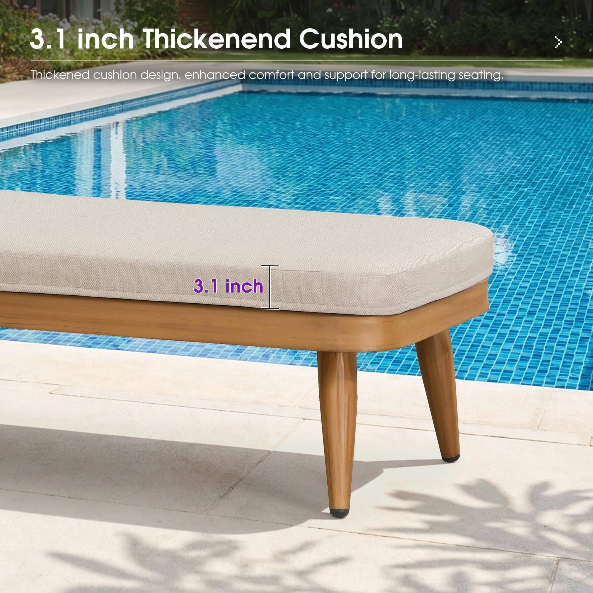 3.1 inch Thickened Cushion  
Thickened cushion design, enhanced comfort and support for long-lasting seating.