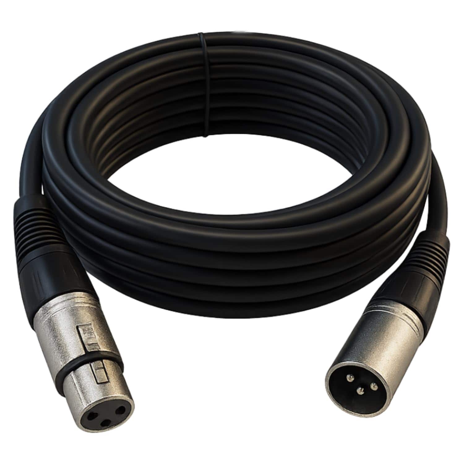 HQRP - 25 ft 3-Pin XLR Male-to-Female Balanced Microphone Cable for Shure, Rode, Audio-Technica - Black