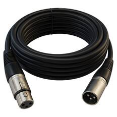 Front. HQRP - 25 ft 3-Pin XLR Male-to-Female Balanced Microphone Cable for Shure, Rode, Audio-Technica - Black.