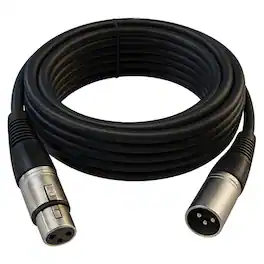 HQRP - 25 ft 3-Pin XLR Male-to-Female Balanced Microphone Cable for Shure, Rode, Audio-Technica - Black