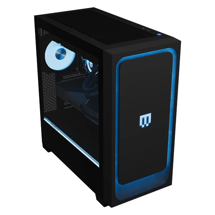 Angle. MAINGEAR - All-new MG-1 | Sapphire Gaming Desktop - NVIDIA GeForce RTX 5080 - Intel Core Ultra 7 270K Plus - 32GB Memory - 2TB SSD - Black.