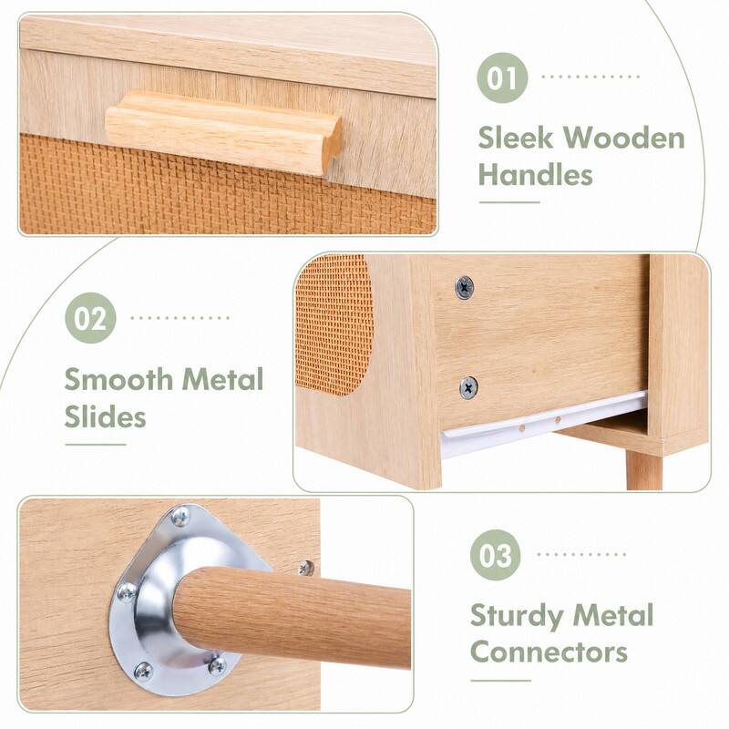 01
Sleek Wooden Handles
02
Smooth Metal Slides
03
Sturdy Metal Connectors