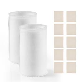 VEVOR - Brew Bags, 2 PCS Food Grade Nylon Material Grain Bag, 10 PCS Natural Cotton-Linen Hop Bag, Easy to Clean - White