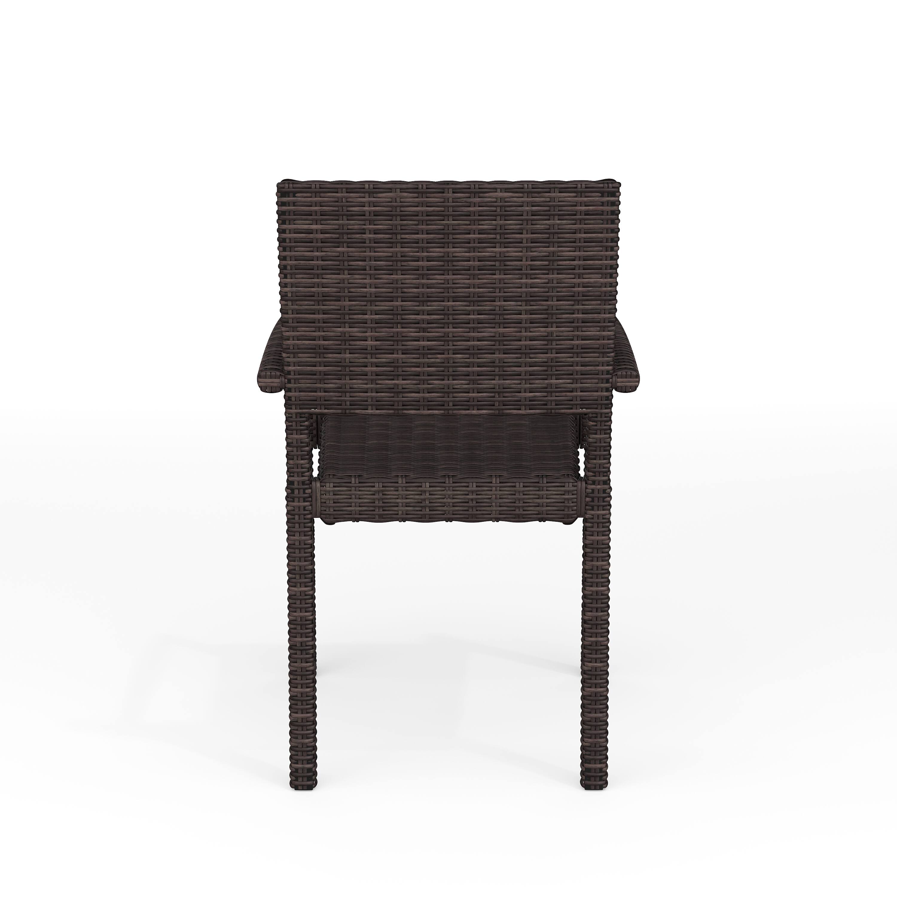 Alt View 8. Martha Stewart - Bedford Outdoor Rattan Wicker Stackable Dining Armchair - Brown.