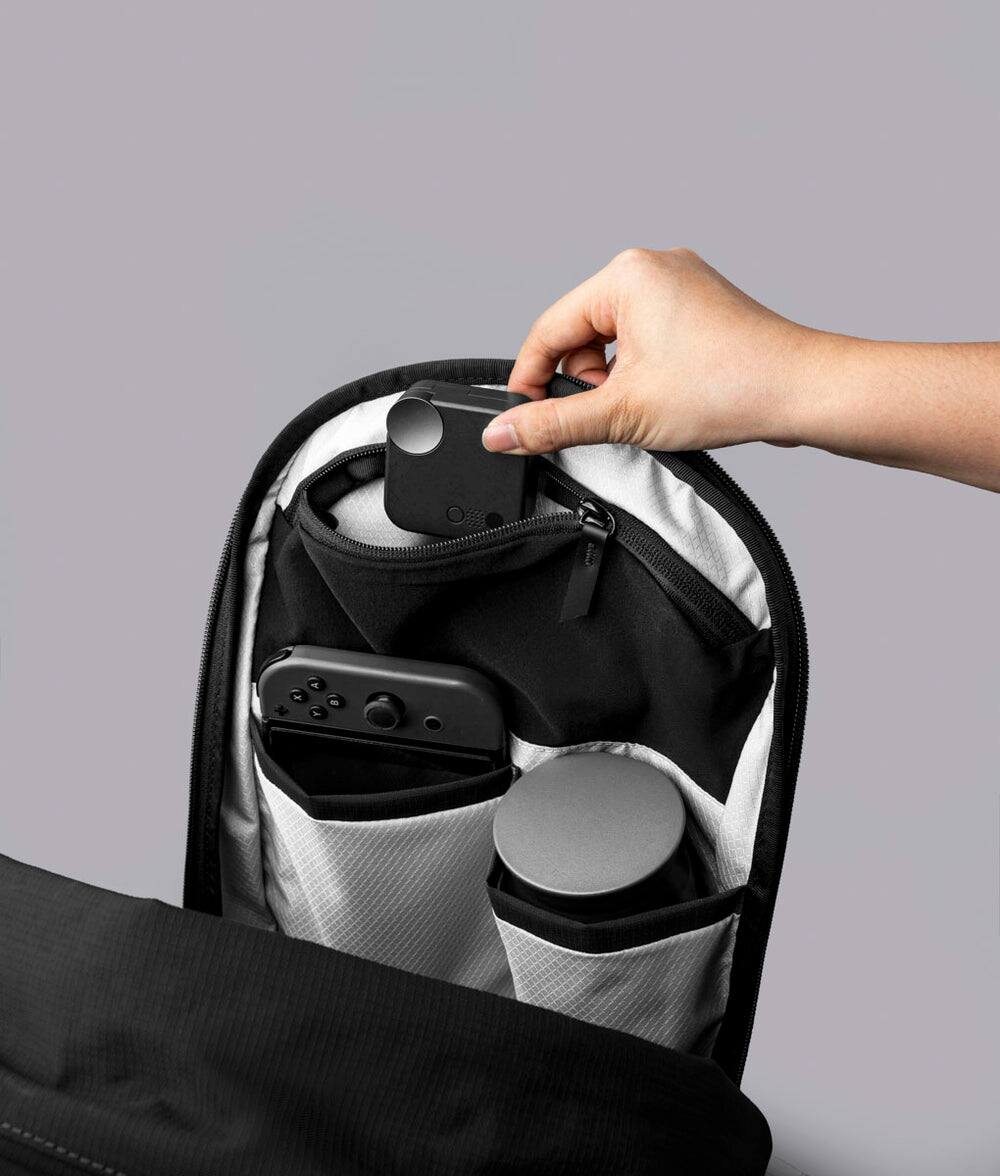 Alt View 5. ALPAKA - Metro Backpack 12L Laptop Backpack for Men, Backpack with Laptop Compartment (14"), 2 Compartments - Black Axoflux 400D Ripstop Nylon.