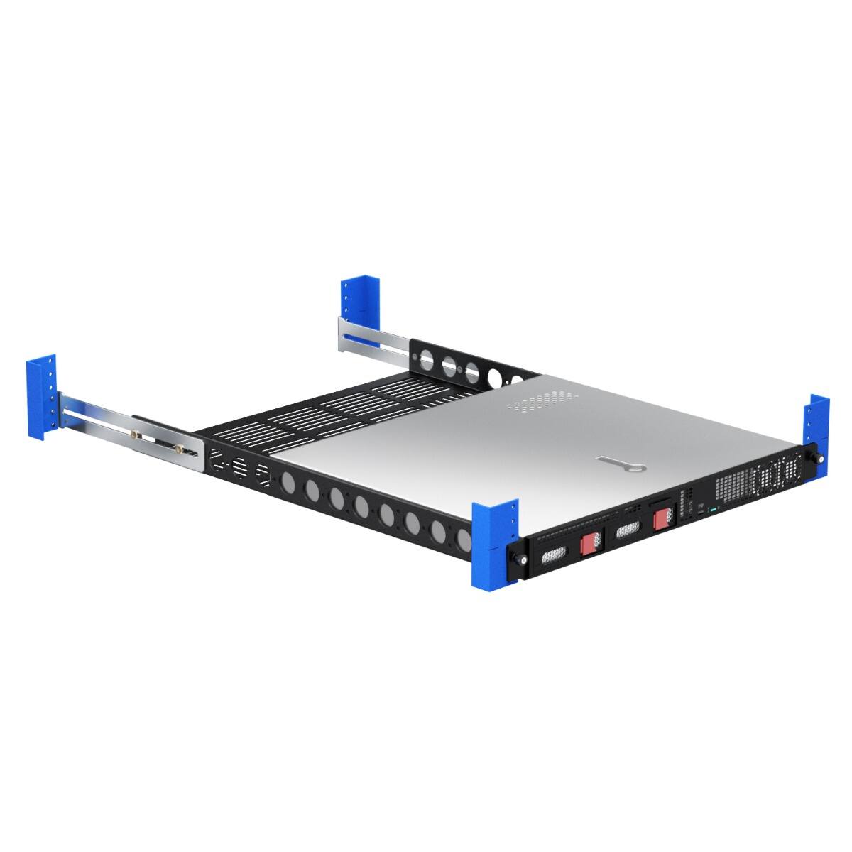 Alt View 4. RackSolutions - RackSolutions 1U 108 Fixed Shelf 24in Depth - Black.