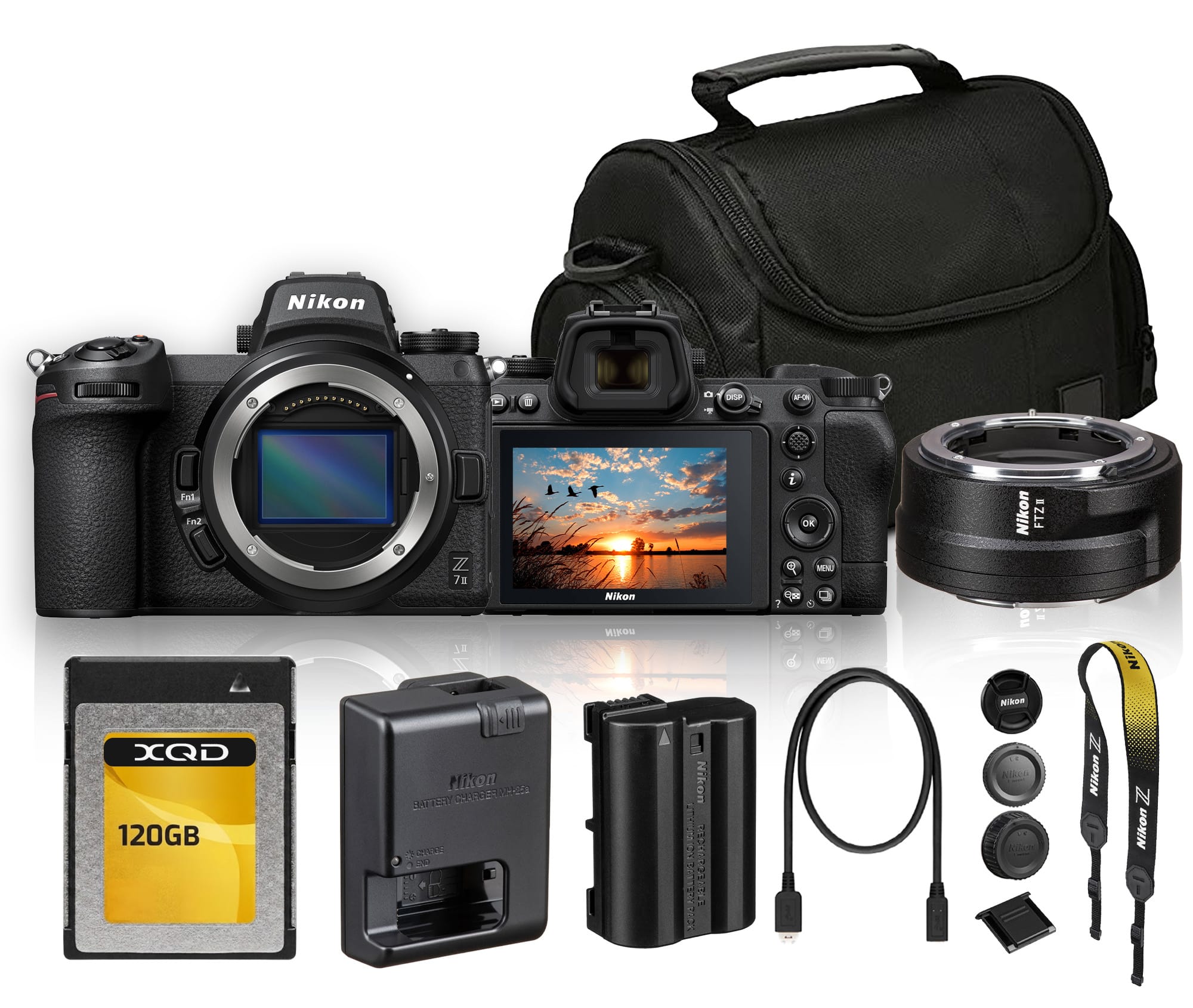 Nikon - Z7 II Mirrorless Camera With FTZ II Mount Adapter + 120GB XQD Memory Card + Camera Bag - Black price history on PriceWatchPro