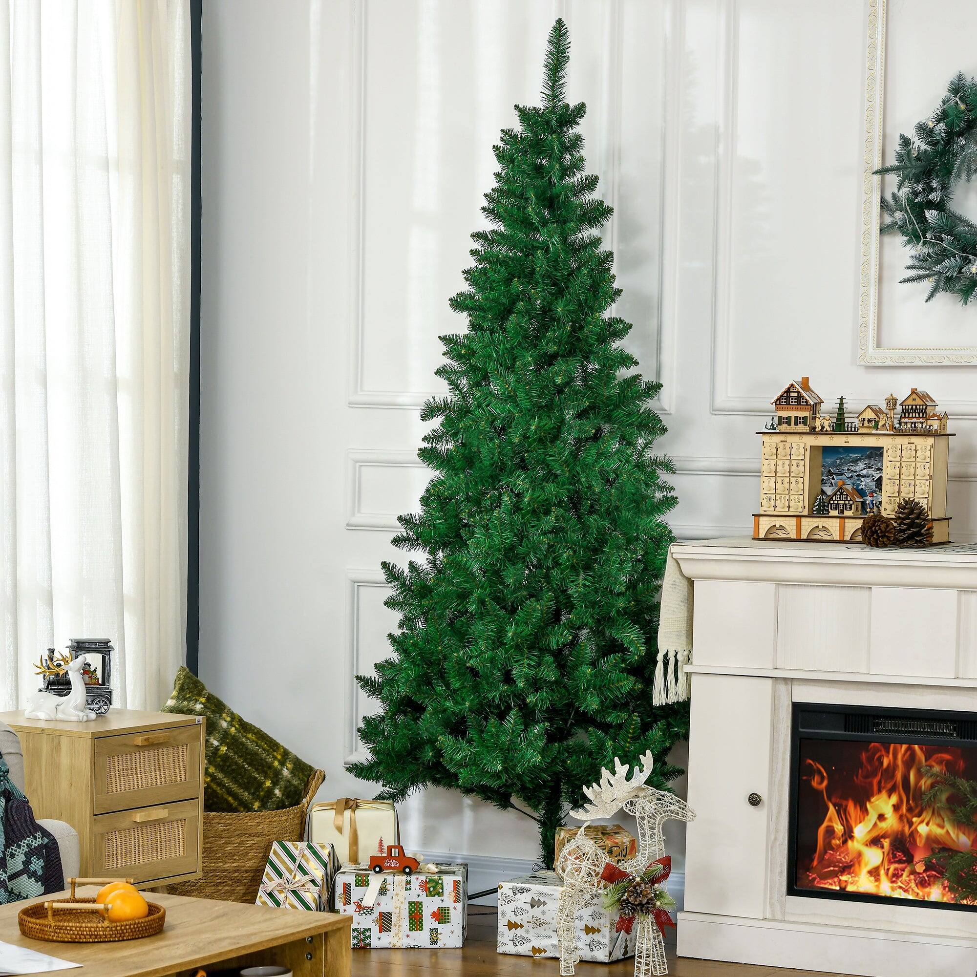 Alt View 5. Hivvago - 7ft Half Artificial Christmas Tree Holiday DÃ©cor with 520 Branches - Green.