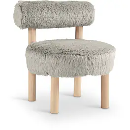 Meridian Furniture - Ambre Taupe Vegan Shearling Fabric Upholstered Accent Chair - Brown