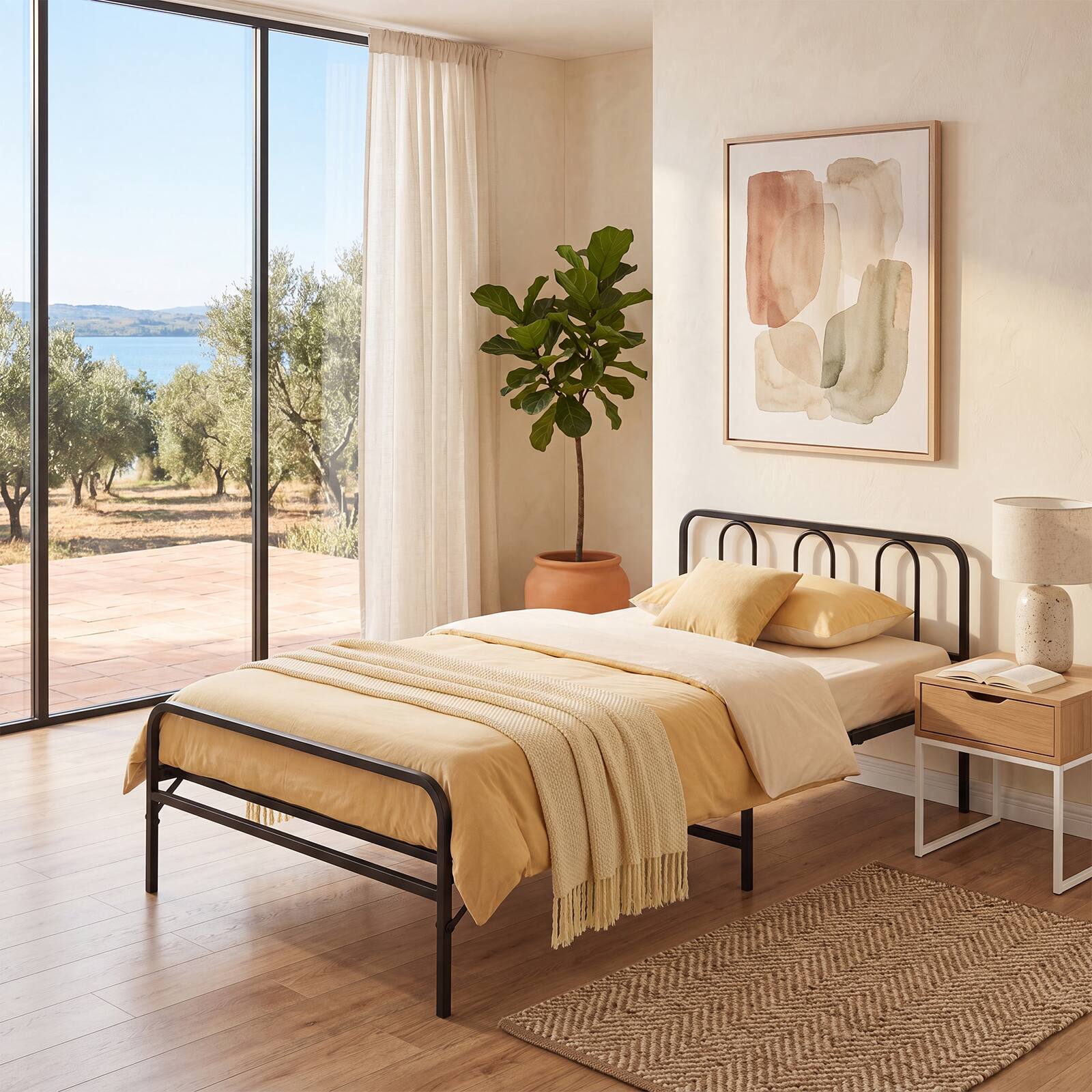 Alt View 1. Costway - Costway Twin Foldable Bed Frame with Headboard & Footboard, Under-Bed Storage for Dorm - Black.