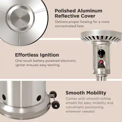 Fire Sense Aspect Living Finish Patio Heater with LED Table