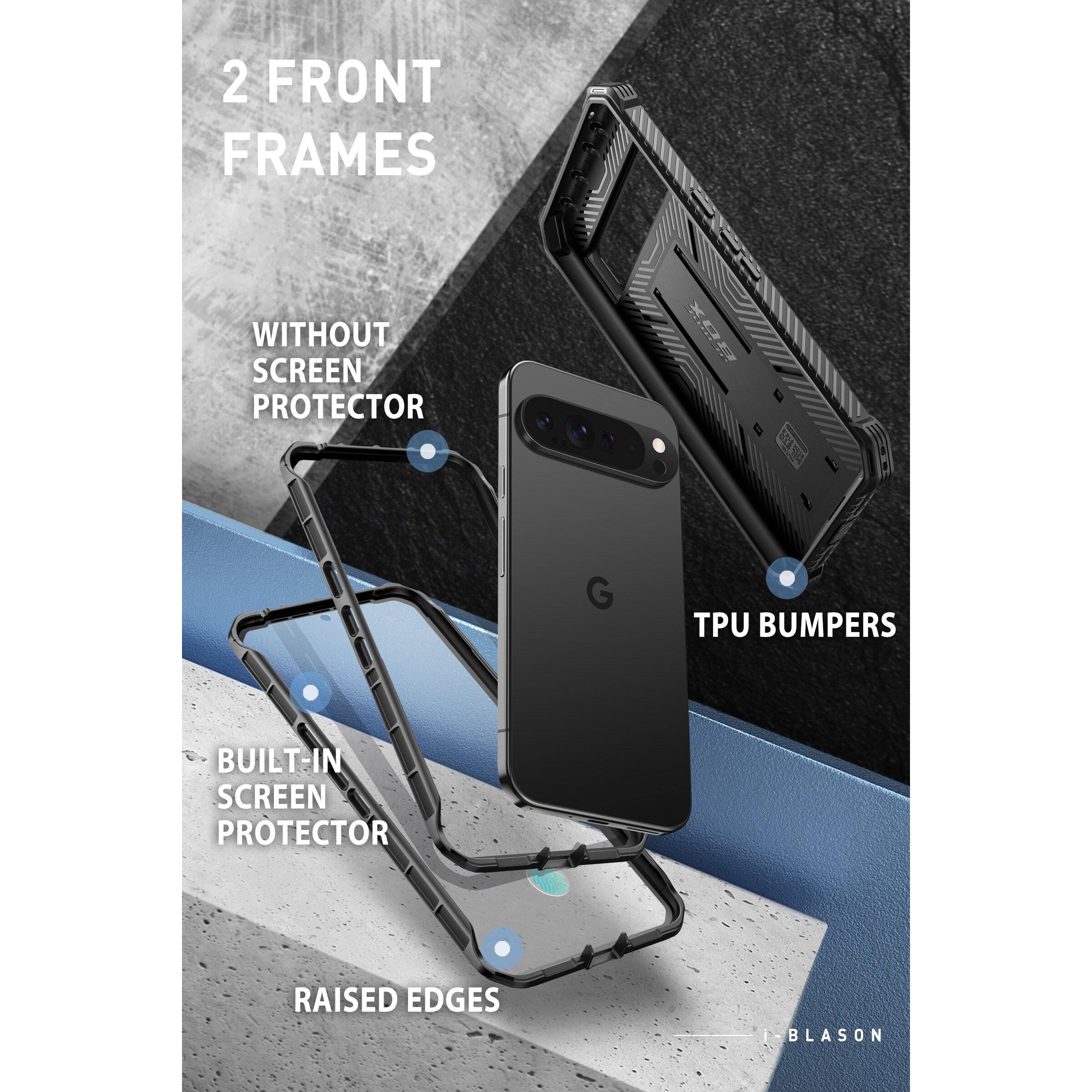 2 FRONT FRAMES

- WITHOUT SCREEN PROTECTOR
- BUILT-IN SCREEN PROTECTOR
- RAISED EDGES
- TPU BUMPERS

BLASON