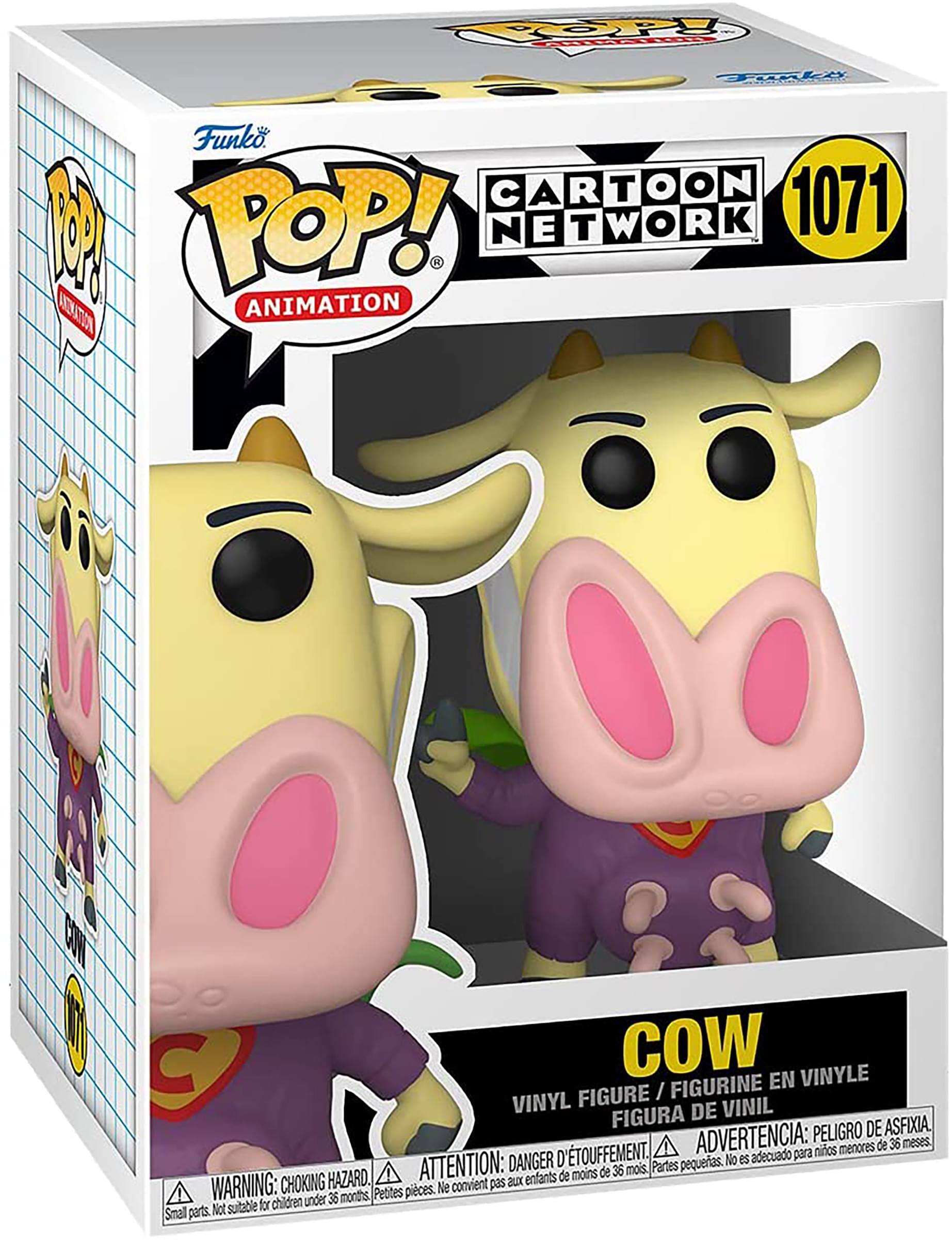**CARTOON NETWORK 1071**

**POP! ANIMATION**

**COW**

**VINYL FIGURE / FIGURINE EN VINYLE / FIGURA DE VINIL**

**WARNING: CHOKING HAZARD. Small parts. Not suitable for children under 36 months.**

**ATTENTION: DANGER D'ÉTOUFFEMENT. Petites pièces. Ne convient pas aux enfants de moins de 36 mois.**

**ADVERTENCIA: PELIGRO DE ASFIXIA. Partes pequeñas. No es adecuado para niños menores de 36 meses.**