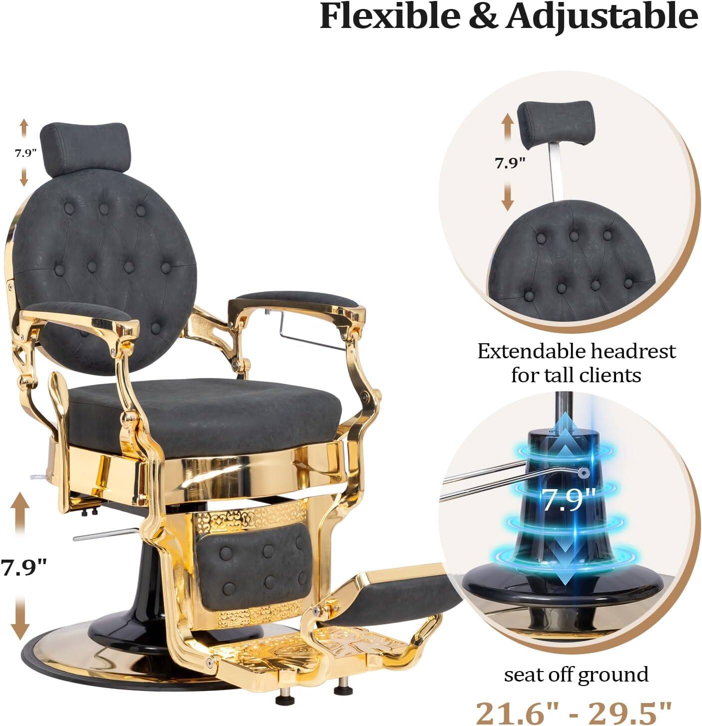 Flexible & Adjustable

Extendable headrest for tall clients

7.9" seat off ground

21.6" - 29.5"