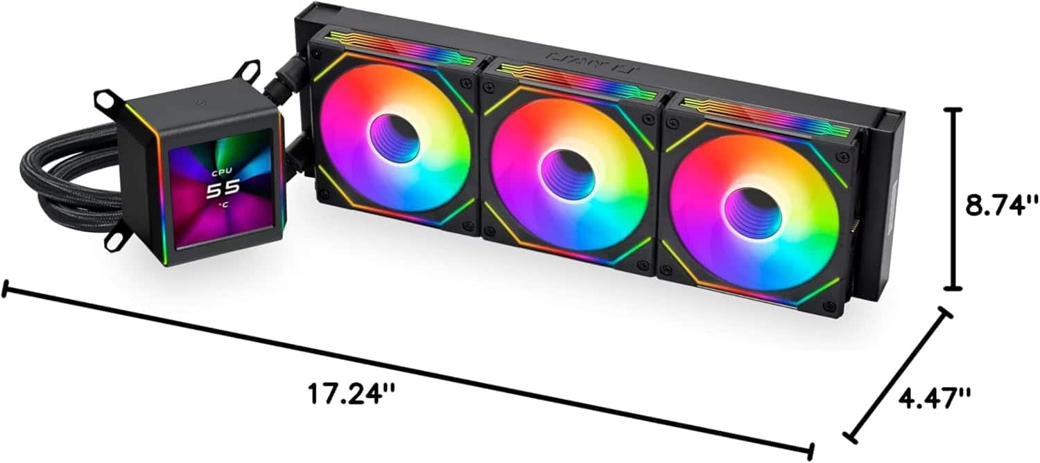 ★Lian★ページ Lian Li GA II LCD 360MM AIO 2.88” IPS LCD Screen Liquid Cooler