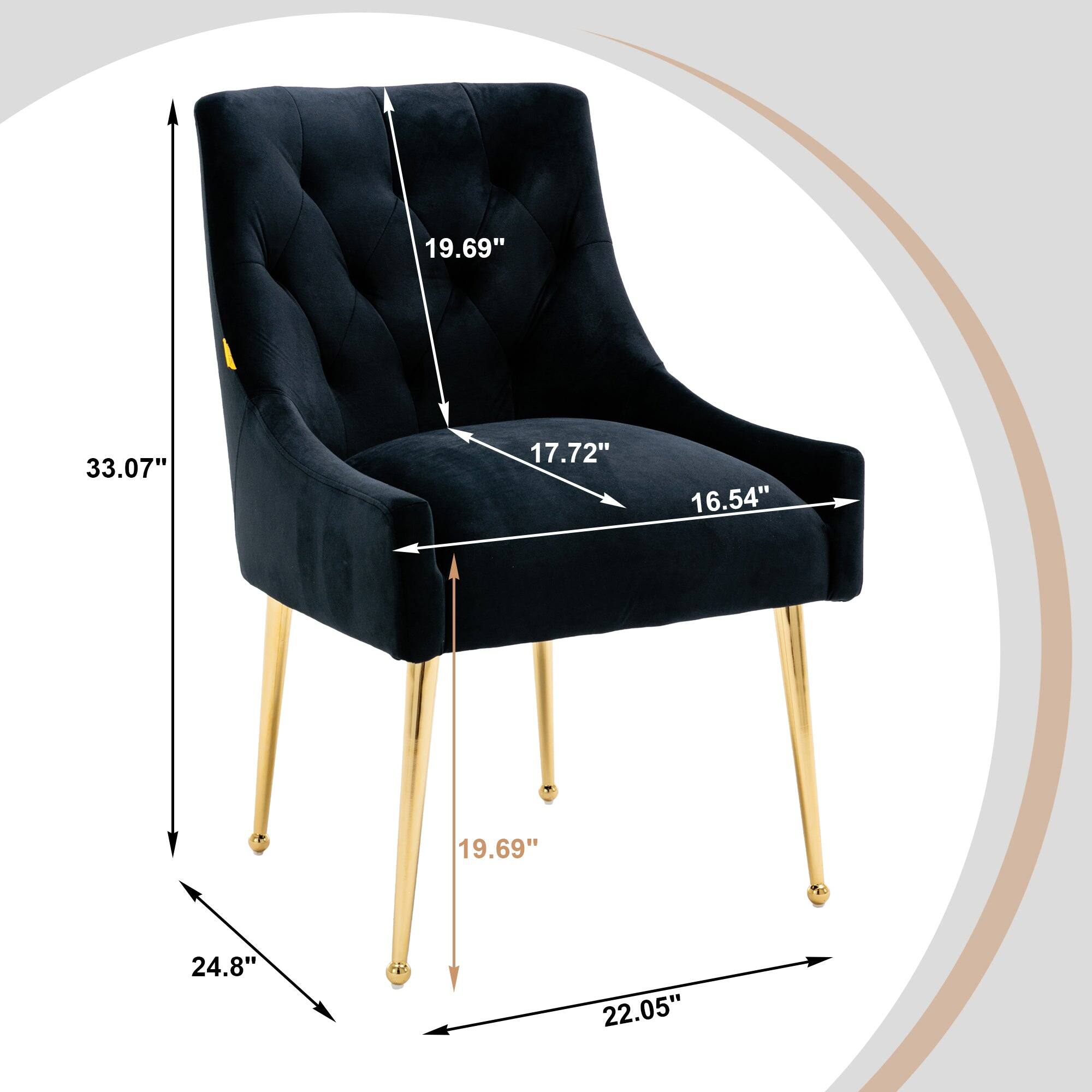 - Height: 33.07"
- Width: 22.05"
- Depth: 19.69"
- Seat Height: 19.69"
- Seat Depth: 17.72"
- Arm Height: 16.54"