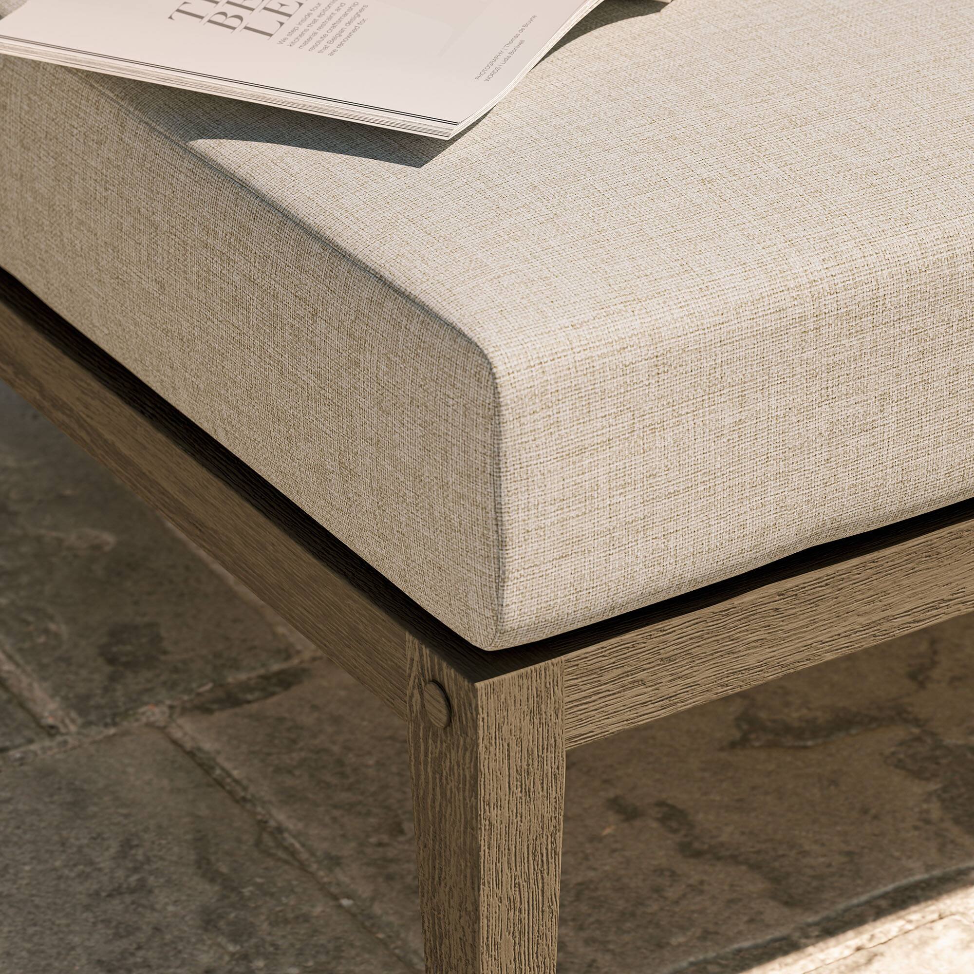 Alt View 1. Modway - Northlake Outdoor Teak Ottoman by Modway - Weathered Gray Pebble.