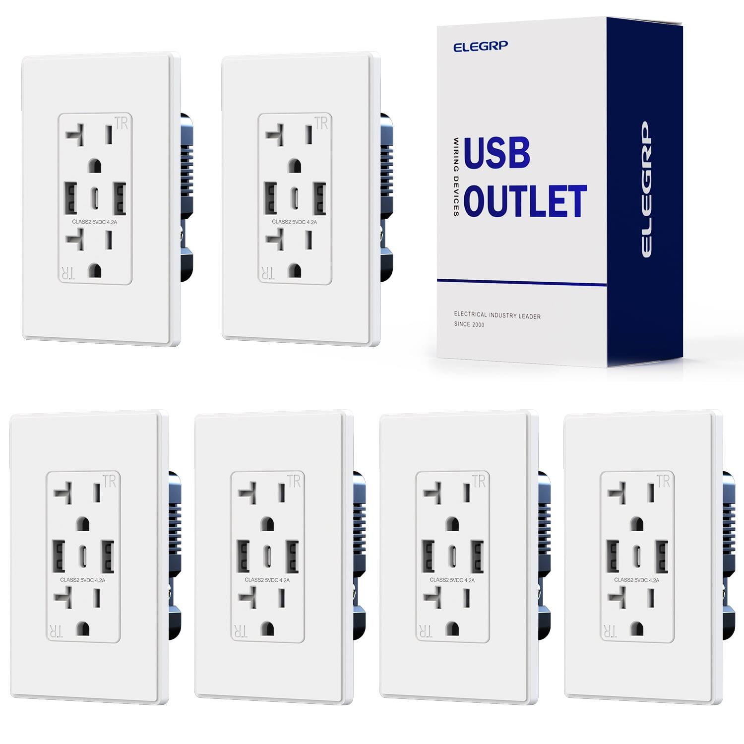 ELEGRP  
USB OUTLET  
ELECTRICAL INDUSTRY LEADER SINCE 2000  

CLASS2 5VDC 2.4A