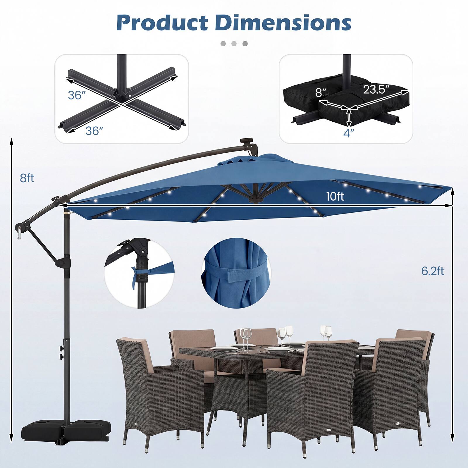 Product Dimensions: 36" x 8" x 23.5" x 36" x 4" x 8ft x 10ft x 6.2ft