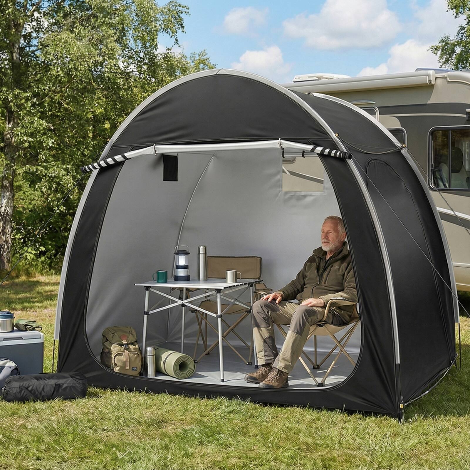 Left. Winado - Bike Tent, Outdoor Portable Bicycle Storage Sheds with 210D Oxford Fabric PU4000 Waterproof Cover for 4-5 Bikes.