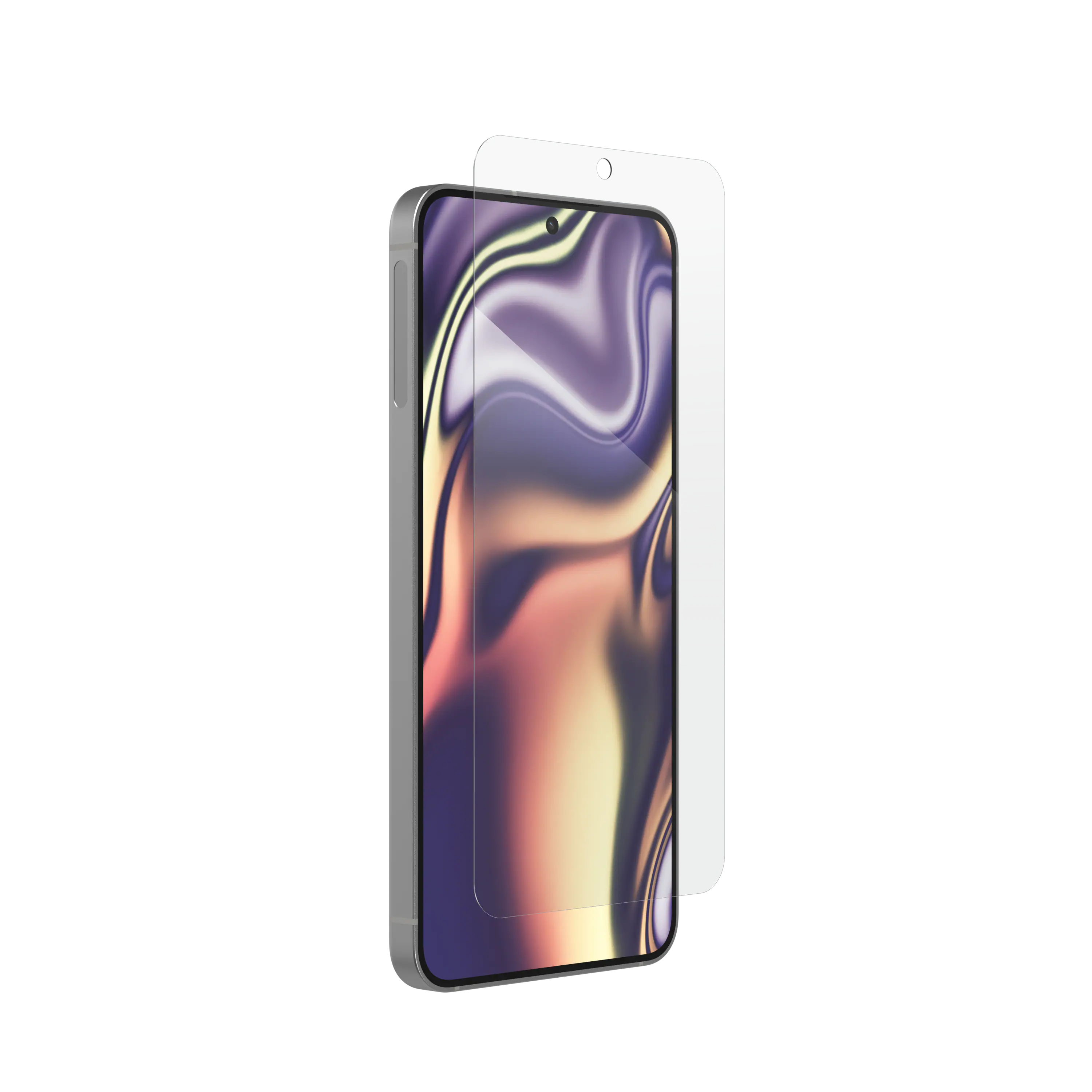 Front. ZAGG - Glass+ Defense Screen Protector for Samsung Galaxy S25, S24 - Clear.