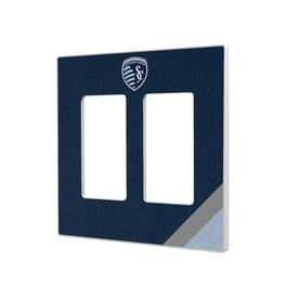 Keyscaper - Sporting Kansas City Diagonal Stripe Design Double Rocker Lightswitch Plate - Multicolor