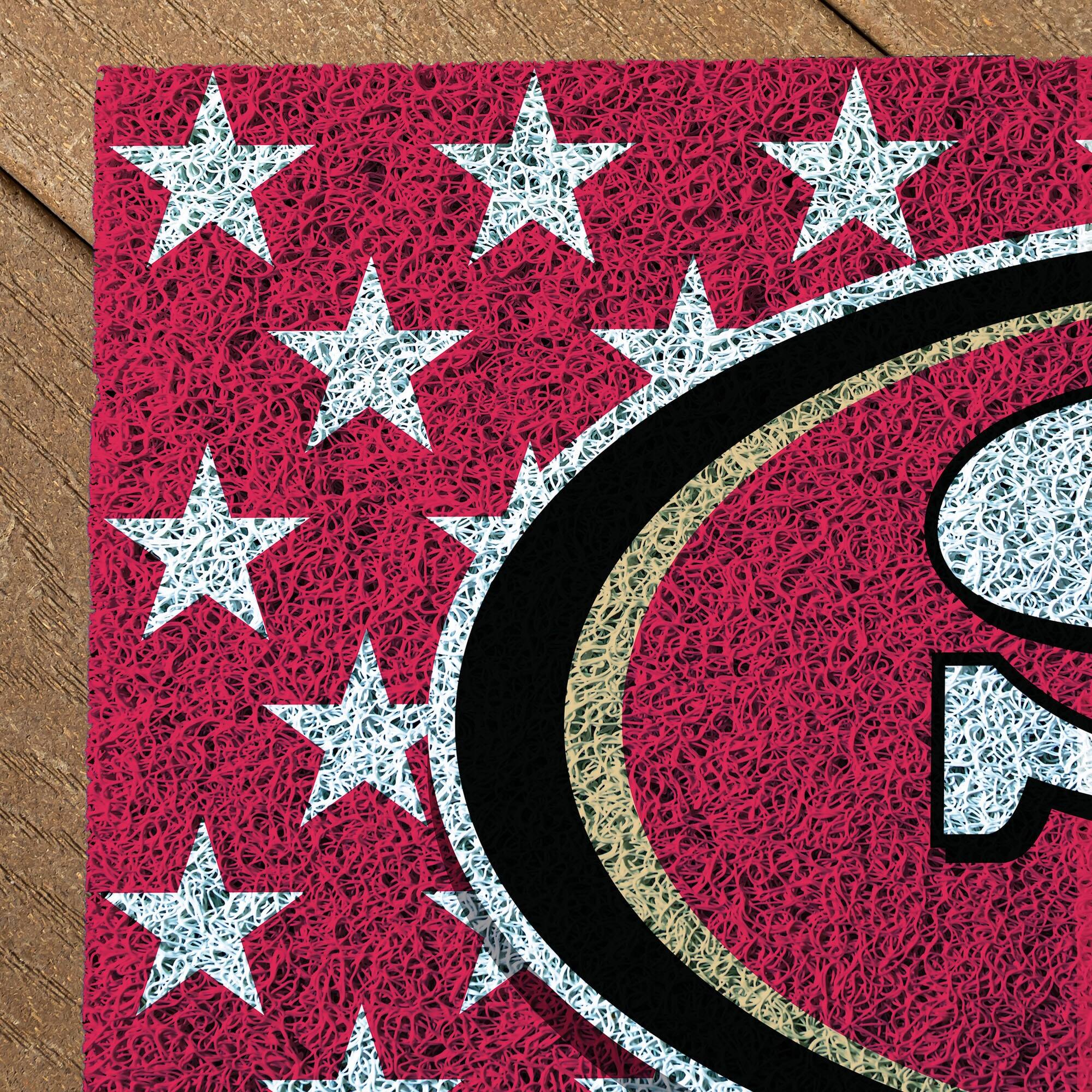Alt View 2. Evergreen Enterprises - San Francisco 49ers 16" x 28" Stars & Stripes Patriotic Turf Mat - Multicolor.