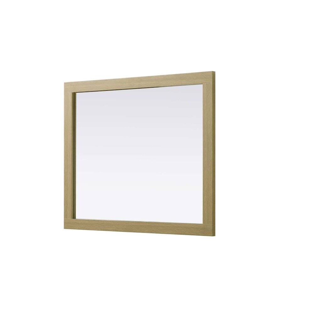 Alt View 1. Elegant Kitchen and Bath - Noah Wooden Rectangle Mirror 30 x 36 in Honey Brown - Honey Brown.