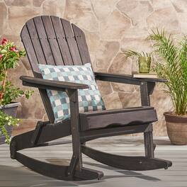 Loheer - Malibu Adirondack Rocking Chair Acacia Wood Outdoor Rocker Dark Grey - Dark Gray