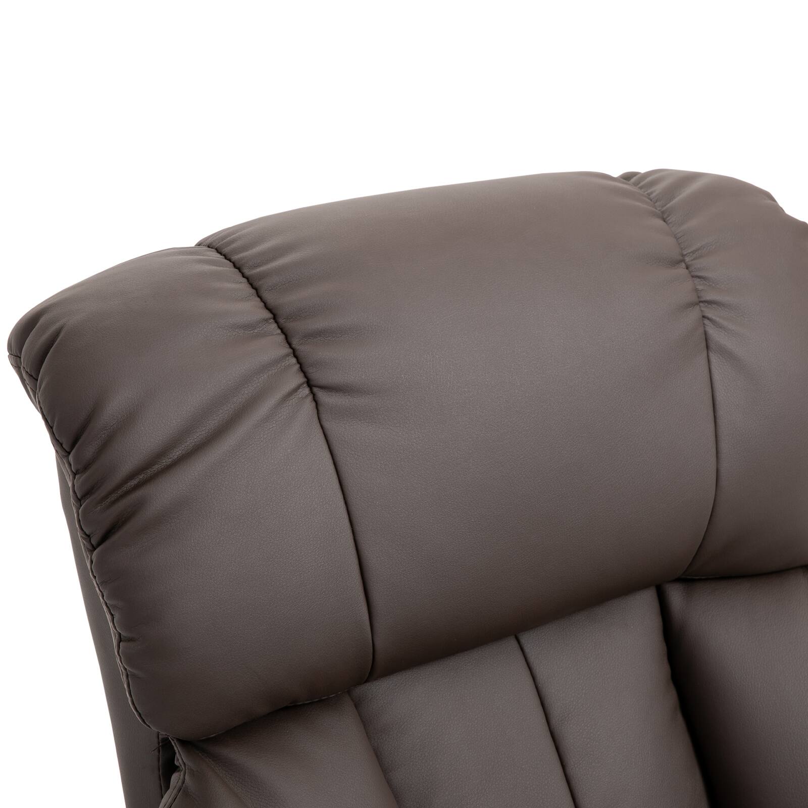 Alt View 7. Homcom - Massage Recliner Chair with Ottoman, 360° Swivel Recliner and Footstool, 10 Point Vibration, PU Leather Reclining Chair - Brown.