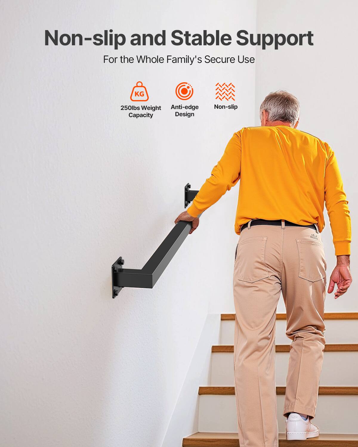 Non-slip and Stable Support  
For the Whole Family's Secure Use  

250lbs Weight Capacity  
Anti-edge Design  
Non-slip