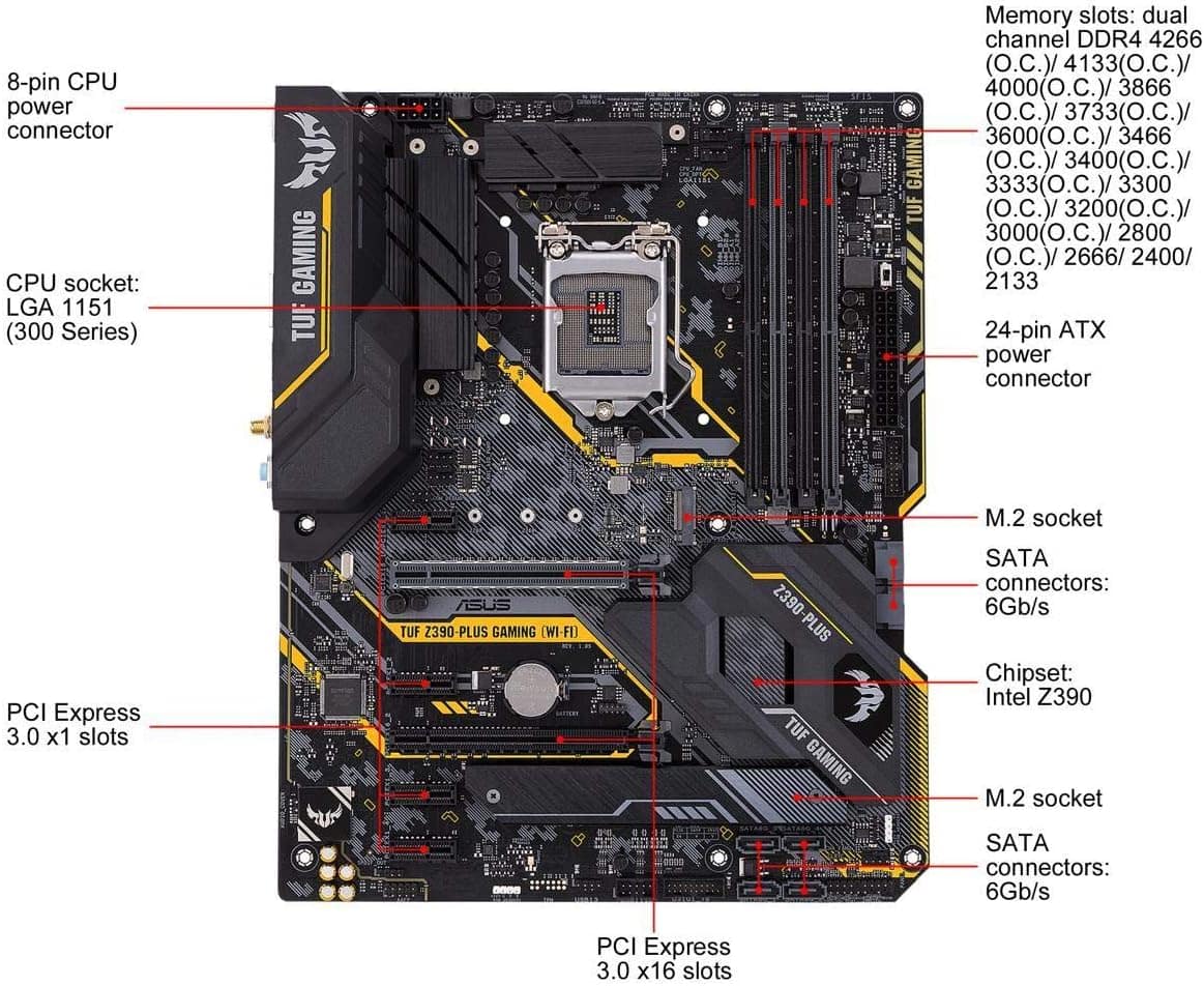 ASUS TUF Z390 Plus Gaming (Wi Fi) LGA 1151 (300 Series) Intel Z390