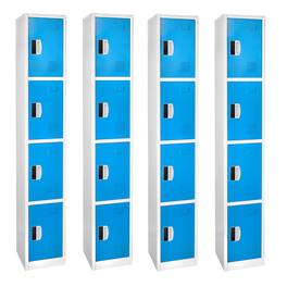 AdirOffice - Storage Locker 629-Series 72" H 4-Tier Steel Digital Lock 4-Shelf Locker, 4/Pack - Blue