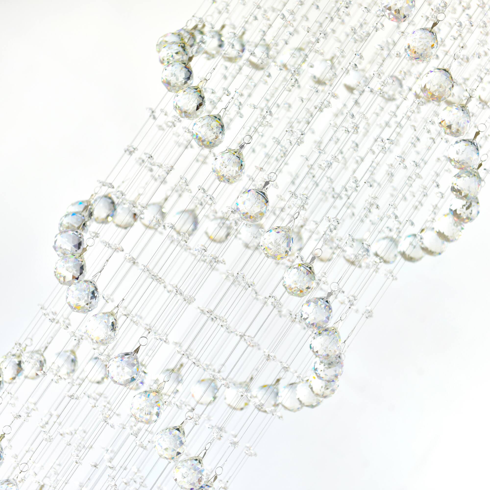 Angle. CWI Lighting - Double Spiral 9 Light Flush Mount With Chrome Finish - Chrome.