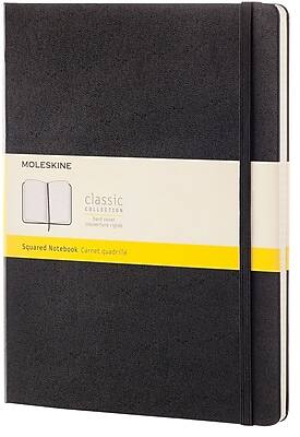 Moleskine - Classic Hard Cover Notebook, 7.5" x 9.75", Square Ruled, (895292XX) - Black