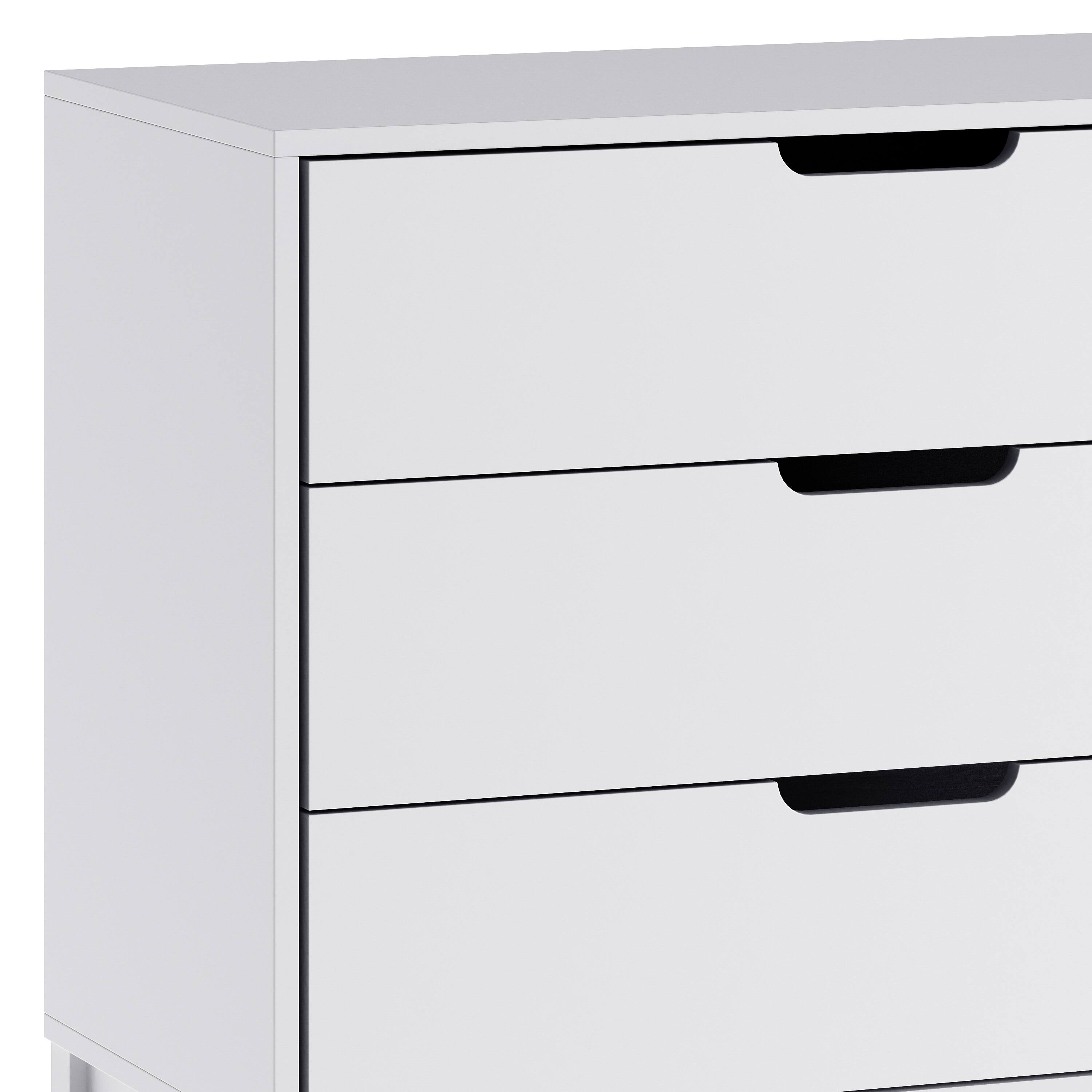 Alt View 8. Emma + Oliver - Samuel Kids Triple-Drawer Dresser with Solid Wood Frame, Chest of Drawers for Kids Bedroom - White.