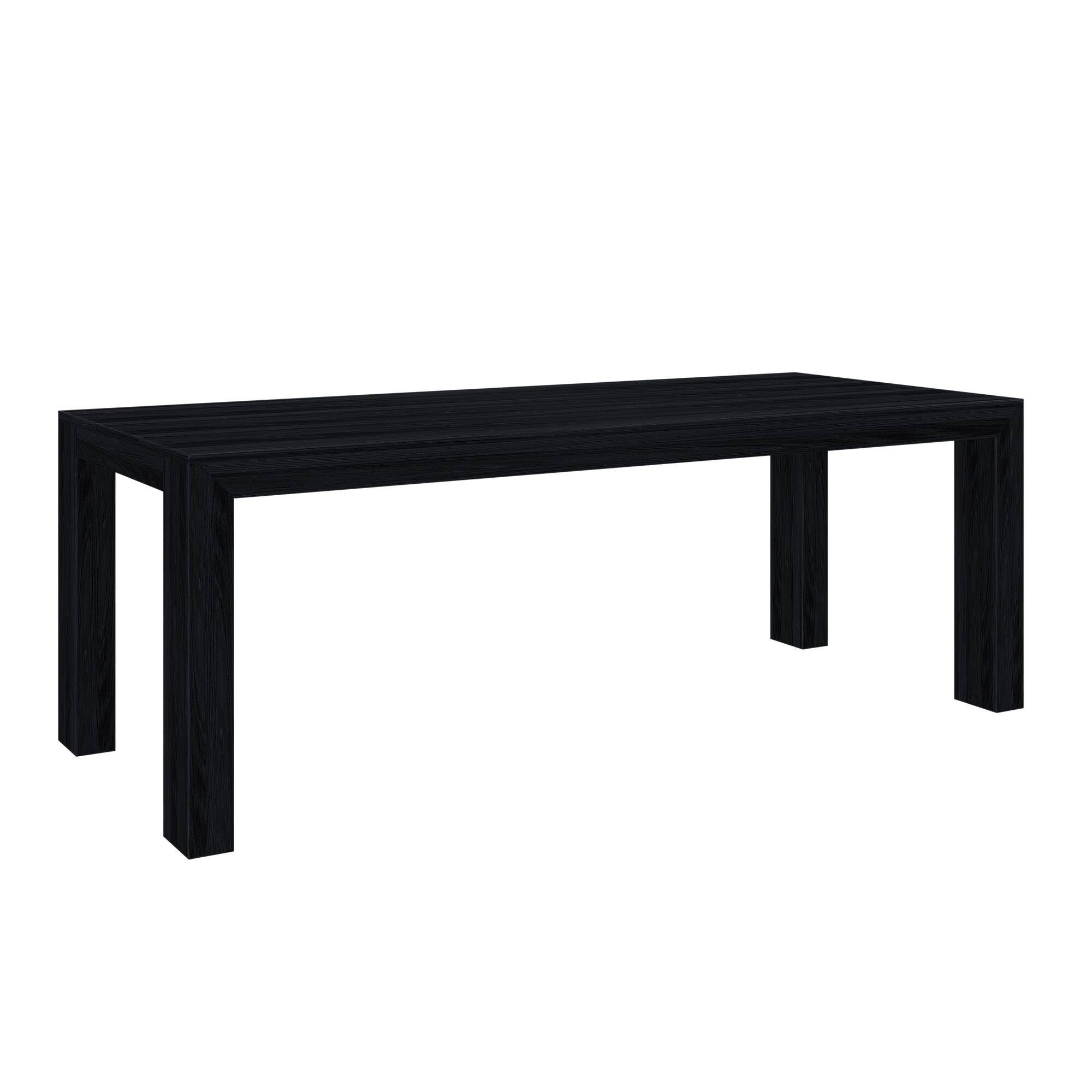 Alt View 2. Plank+Beam - Modern Dining Table (84in / 2134mm), Wirebrush Black - Black Wirebrush.