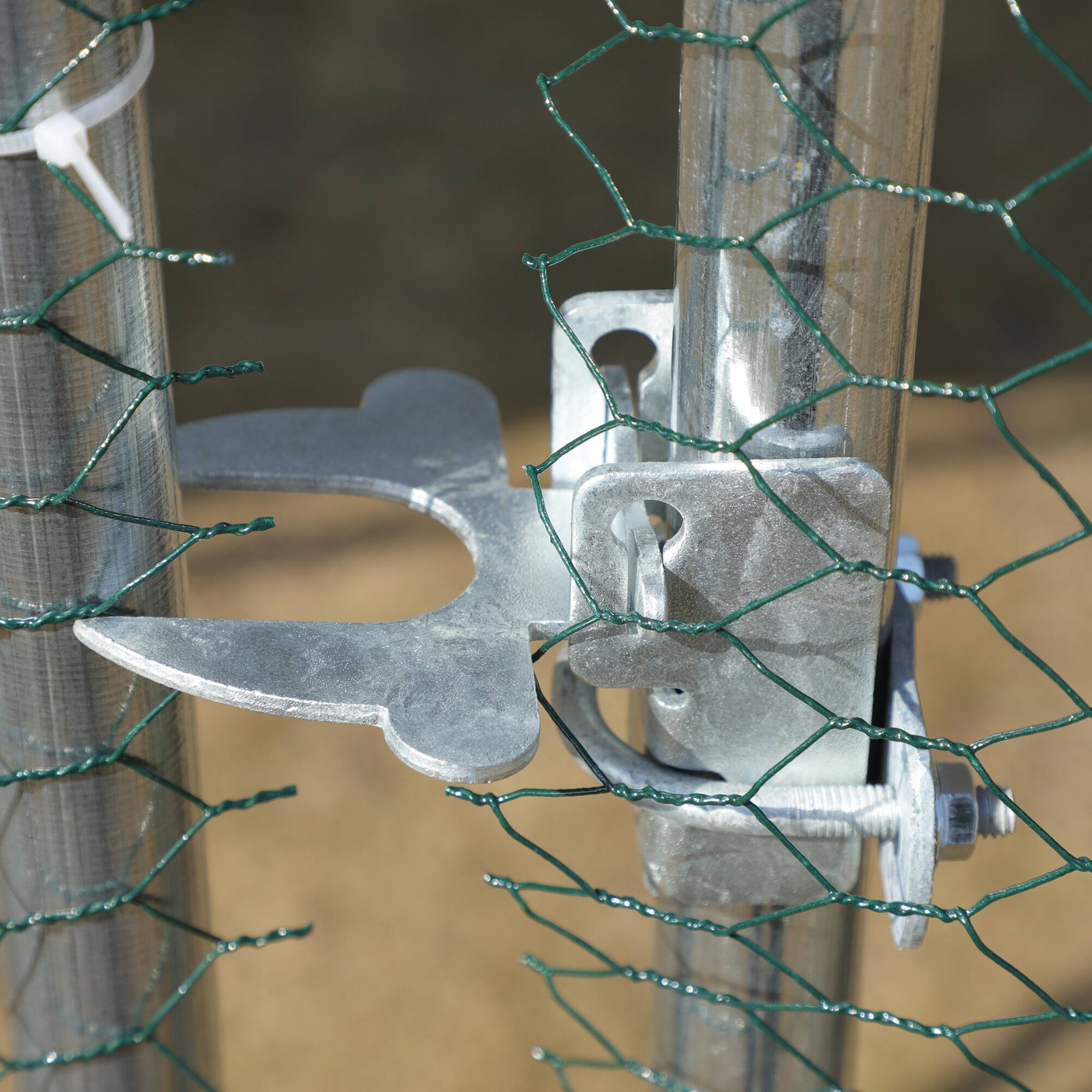 Alt View 5. Pawhut - Large Chicken with Waterproof, Anti-UV Cover, Spire Shaped Walk-in Hen House, Outdoor Yard Farm Use, 1.3" Diameter - Silver.