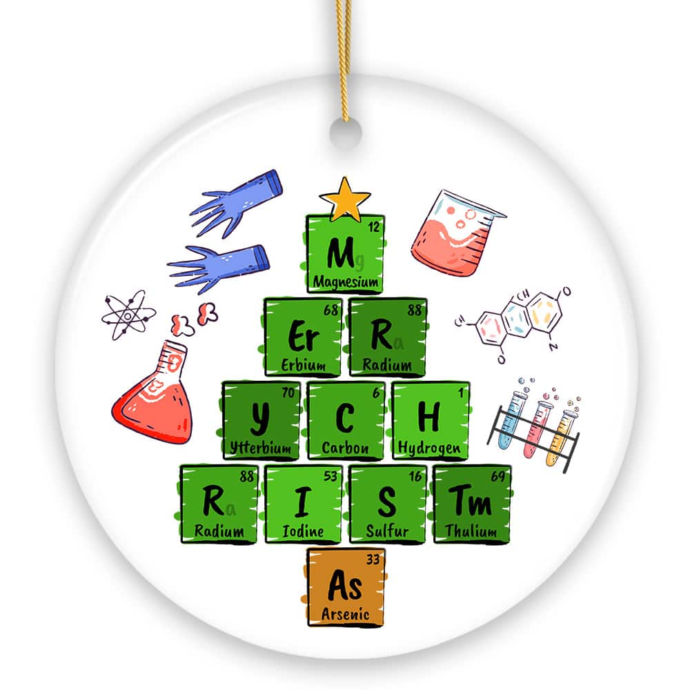 OrnamentallyYou - Periodic Table Scientist Christmas Ornament - Multi-colored