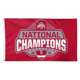 WinCraft - Ohio State Buckeyes College Football Playoff 2024 National Champions 3' x 5' Single-Sided Deluxe Flag - Multicolor