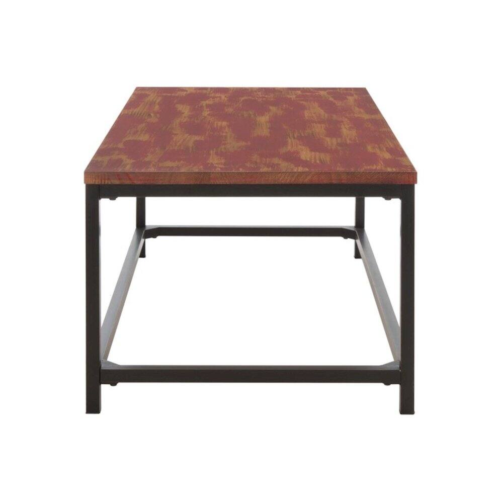 Safavieh - Alec Coffee Table, Distressed Maroon - Brown